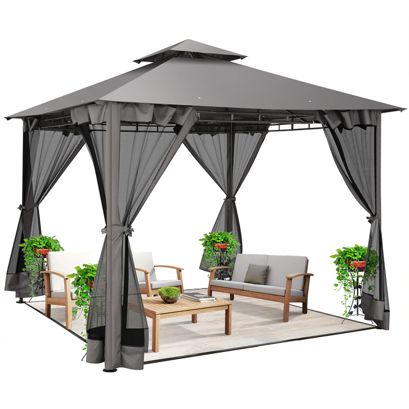Emergency Mylar Tent - ศาลาขนาด 10’x10’ ลดราคาพิเศษ, ศาลาสำหรับใช้งานกลางแจ้งกันน้ำพร้อมมุ้งกันยุง, หลังคาสองชั้นและโครงสร้างแข็งแรงทนทาน, ทนต่อทุกสภาพอากาศ