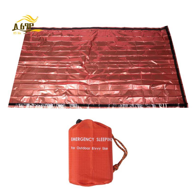 Bivy Bag Emergency - A69P-ถุงนอนฉุกเฉิน ถุงนอนเอาตัวรอดสำหรับ 2 คน ถุงนอนแบบเก็บความร้อน ผ้าห่มฉุกเฉินสำหรับการตั้งแคมป์และการเดินป่า