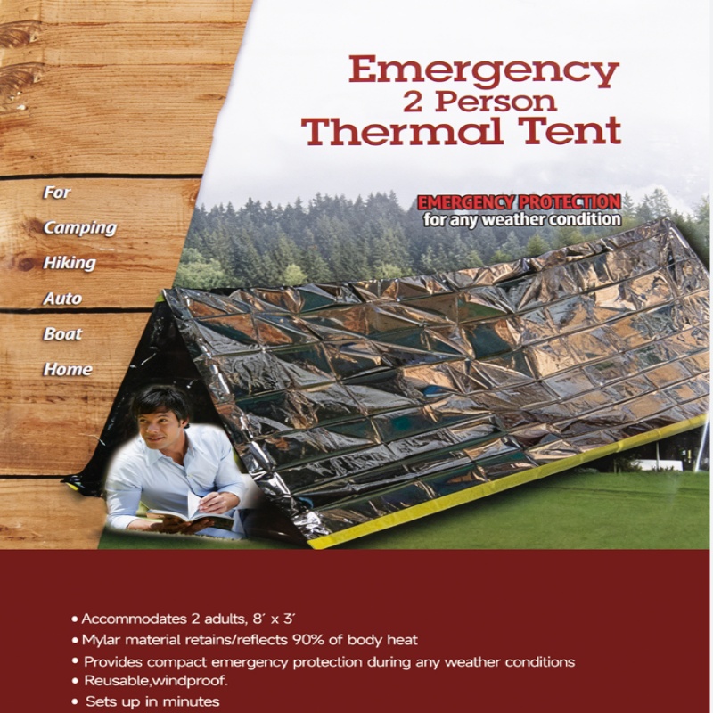 เต็นท์ฉุกเฉินแบบพกพาสำหรับ 2 ค - Emergency Mylar Tent บทวิจารณ์และราคา