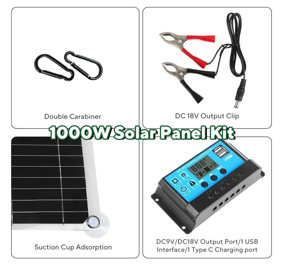 ชุดแผงโซลาร์เซลล์ 1000W, แผงโซ - Solar Emergency Charger บทวิจารณ์และราคา