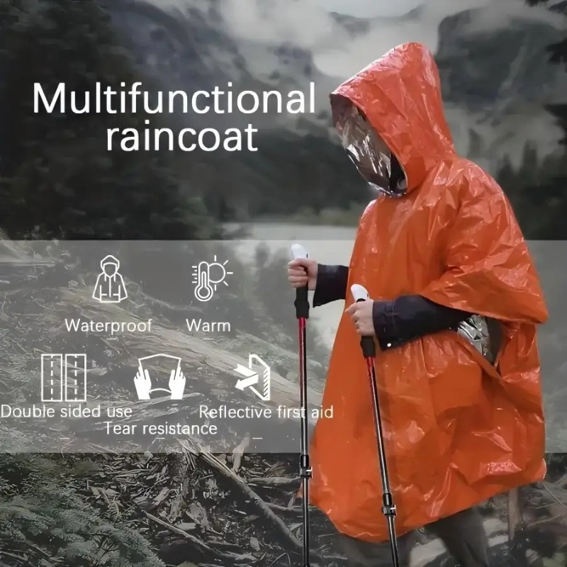 1-5 ชิ้น เสื้อกันฝนอเนกประสงค์ - Emergency Poncho Rain บทวิจารณ์และราคา
