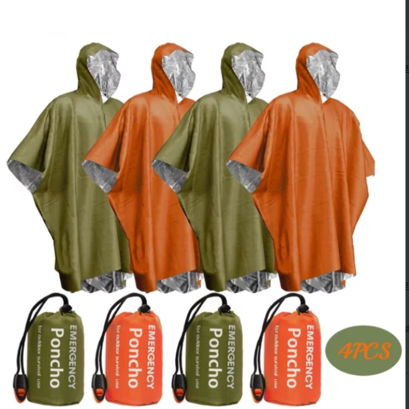 ชุดเสื้อกันฝนฉุกเฉินแบบพกพา 4  - Survival Blanket Reflective บทวิจารณ์และราคา